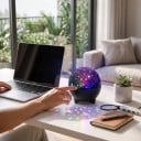 Tähtitaivaan projektori Tähtiä ja kuu Pallo 9 cm RGB LED Äänireaktio ABS Musta Yövalo USB lastenhuoneeseen ja makuuhuoneeseen 3
