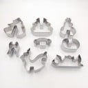 Tăietoare 3D de Crăciun pentru turtă dulce în picioare Set 8 piese Brad om de zăpadă ren și sanie Oțel inoxidabil Pentru coacerea acasă 4