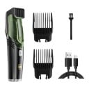 Tăietor de păr cu acumulator și aspirație vacuum pentru bărbați Durată 90 de minute Încărcare USB-C Ecran LED Negru-verde Mașină de tuns 3