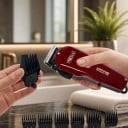 Tăietor de păr profesional cu 8 piepteni ajustabili de 1,5 până la 19 mm Dimensiune 18 x 4,5 cm Cablu 2 m Roșu Pentru bărbați acasă 3