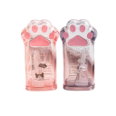 Taille-crayon transparent pour enfants Taille-crayon manuel en forme de patte de chat Taille-crayon pour enfants avec un chat 2