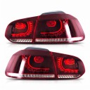 Takaisin LED-valot dynaamisilla sekventiaalisilla vilkuilla, plug and play, pari (4 osaa), ABS ja PMMA, punainen, Volkswagen Golf 6 MK6 2008–2013 1