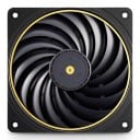 Taki wentylator do obudowy komputera 120 x 120 x 15 mm TL-B12015 EXTREM z 4-pinowym złączem czarny ze złotą ramką do kompaktowych PC 5