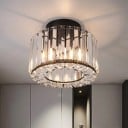 Taklampa diameter 21 cm, höjd 18 cm, bas 12 cm Cylindrisk med glasrutor, 3 växlande ljusfärger, E27-sockel 9