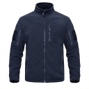 Taktische Outdoor-Fleecejacke für Herren mit mehreren Reißverschlusstaschen, hoher Kragen, Sportjacke, winddichte Wanderkleidung 5