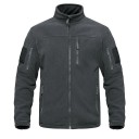 Taktische Outdoor-Fleecejacke für Herren mit mehreren Reißverschlusstaschen, hoher Kragen, Sportjacke, winddichte Wanderkleidung 11