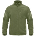 Taktische Outdoor-Fleecejacke für Herren mit mehreren Reißverschlusstaschen, hoher Kragen, Sportjacke, winddichte Wanderkleidung 6