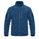 Taktische Outdoor-Fleecejacke für Herren mit mehreren Reißverschlusstaschen, hoher Kragen, Sportjacke, winddichte Wanderkleidung 12