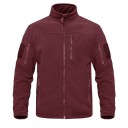 Taktische Outdoor-Fleecejacke für Herren mit mehreren Reißverschlusstaschen, hoher Kragen, Sportjacke, winddichte Wanderkleidung 8