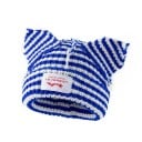 Talvinen raidallinen Skullies-pipo kissakorvilla Virkattu unisex-hattu 55–60 cm Lämmin muotihenkinen hip-hop-pipo Naamiaiset 3