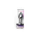 Tamaño de tapón anal de metal. XS 1,9 x 3cm con piedra morada lujosa decoración erótica superficie lisa compatible con lubricantes embalaje discreto 2