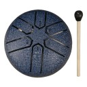 Tambour à anches en acier 75 × 75 mm 6 tons Mini Handpan Instrument de méditation Tambour de pluie pour le yoga Relaxation Jeu en plein 6