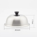 Tampa de aço inoxidável 20 x 7,7 cm Tampa para frigideira para grelhar hambúrgueres, bifes e sanduíches Derretimento de queijo Tampa para panelas 3