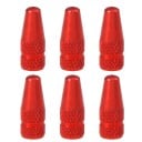 Tampas de válvula de pneus em liga metálica 6 pcs Formato cónico esbelto com ponta arredondada Aderência estriada na parte inferior 1