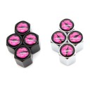Tampas de válvulas com motivo de lábios rosa 4 pcs Tampas decorativas para válvulas de pneus Forma hexagonal Liga de zinco Dimensões 1,2 x 1 3