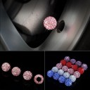 Tampas de válvulas com pedras 4 pcs Tampas redondas brilhantes para válvulas de pneus de carro Plástico ABS Diâmetro interno 8 mm Dimensões 1,6 5