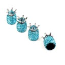 Tampas de válvulas de pneus com coroa e pedras brilhantes 4 pcs Tampas decorativas de válvulas Dimensão 1,9 x 1,5 cm Decoração distinta 5