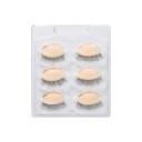 Tampas substitutas com pestanas de PVC macio para treino de pestanas 6 pares Mistura de comprimentos e densidades Tampas destacáveis para cabeça 1