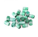 Tampinhas de alumínio para válvulas de pneus 20 pcs Superfície estriada com ranhuras circunferenciais Acabamento anodizado Para bicicletas 5