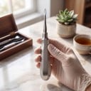 Tandlyftare (extraktionsspak) med böjd spets 3 mm i rostfritt stål, silverfärgad, tandläkar kirurgiskt verktyg för tandutdragning 2