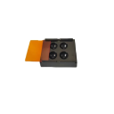 Tandopslagdoos voor prothese compacte doos 4,2 × 5,5 × 1,3 cm plastic organizer zwart-oranje ter bescherming van de tandprothese 5