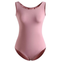 Tanečné body pre ženy bez rukávov s kulatým výstrihom, jednoduchý hladký strih, materiál nylon a elastan, na balet a gymnastiku 5