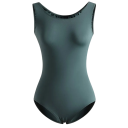 Tanečné body pre ženy bez rukávov s kulatým výstrihom, jednoduchý hladký strih, materiál nylon a elastan, na balet a gymnastiku 4