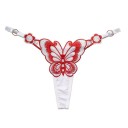 Tanga da donna con ricamo a farfalla in rete trasparente con vita regolabile intimo sexy per uso quotidiano taglia unica 2