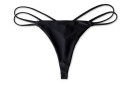 Tanga erotici da donna con doppie stringhe ai lati Nylon nero liscio Taglio minimalista con retro stretto Biancheria intima seducente 1