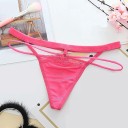 Tanga erotici da donna con pizzo e anello decorativo Vita con sottili lacci e aperture sui lati Cotone Taglia universale 8