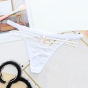 Tangas eróticas femininas com renda e anel decorativo Cintura com finas fitas e recortes nas laterais Algodão Tamanho universal 3