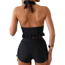 Tankini da donna con volant e vita alta in poliestere ed elastan, costume da bagno a due pezzi per spiaggia, nuoto e vacanze 6