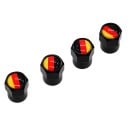 Tapas de válvula de neumáticos con bandera alemana 4 pcs Tapas negras de cobre en forma hexagonal Longitud 12 mm Diámetro superior 10 mm Adorno 2