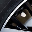 Tapas de válvulas con piedras 4 pcs Tapas decorativas brillantes para válvulas de neumáticos de auto Forma cilíndrica redondeada Tamaño 1,5 x 11