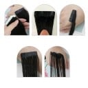 Tape in páska na prodlužování vlasů 20 ks 30 cm přírodní lidské vlasy s lepicí páskou pro prodloužení a zahuštění účesu 19