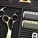 Tapete antiderrapante para ferramentas de cabeleireiro Tapete de silicone magnético para cabeleireiros e barbeiros Organizador à prova d'água para ferramentas de styling 48,5 x 31,5 x 0,9 cm 3