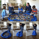 Tapete de brincar e saco de armazenamento de brinquedos 150 cm Saco de cordão em tecido oxford Tapete portátil para crianças Organização 5