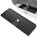 Tapete de drenagem para a pia 37 x 14 x 1,5 cm de silicone sob a torneira de camada única Proteção contra respingos de água Suporte 5