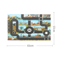Tapete de jogo infantil 83x57 cm Mapa da cidade e estradas com sinais de trânsito Tapete macio para crianças Estacionamento Brincar com carros Espessura 0,5–1 cm 2