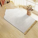 Tapete de Oração 66 x 116 cm Espessura 1,2 cm Tapete de Oração Islâmica Confortável Padrão Almofadado Superfície Macia Tapete de Viagem 2