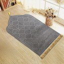 Tapete de Oração 66 x 116 cm Espessura 1,2 cm Tapete de Oração Islâmica Confortável Padrão Almofadado Superfície Macia Tapete de Viagem 4