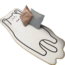 Tapete decorativo com motivo de animal 40 x 60 cm Tapete antideslizante para quarto de criança, sala de estar e quarto de dormir Tapete de chão à prova de água 4