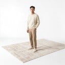Tapete moderno mesclado para sala de estar 300 x 200 cm em poliéster bege 2