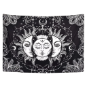 Tapicería bohemia con estrellas y luna Cortina de pared Decoración Boho para dormitorio y sala de estar Impermeable Lavable Repelente de suciedad 1