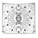 Tapicería bohemia con motivo de la luna, constelaciones y planetas Cortina de pared Decoración Boho Dormitorio Sala de estar Lavable Impermeable Repelente de suciedad 3