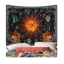 Tapicería bohemia con sol y setas Cortina de pared Decoración boho para dormitorio y sala de estar Lavable Impermeable Repelente de suciedad 2