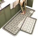 Tapis antidérapant 40 x 120 cm pour cuisine et salle de bain, paillasson à motif de carreaux rétro, absorbant et doux, décoration 3