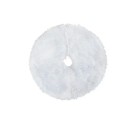 Tapis de Noël blanc sous le sapin 38 x 38 cm Tapis décoratif doux pour petit sapin Tapis blanc élégant pour la décoration hivernale et festive 1