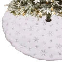 Tapis de Noël sous le sapin 40 x 40 cm Tapis doux avec flocons Tapis décoratif sous un petit sapin pour une ambiance hivernale et une décoration festive élégante 2