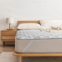 Tapis de protection grise pour matelas avec bande élastique Housse de matelas lavable avec protection contre la poussière, les allergènes et les bactéries Protège-matelas matelassé par ultrasons 180 x 200 cm 2